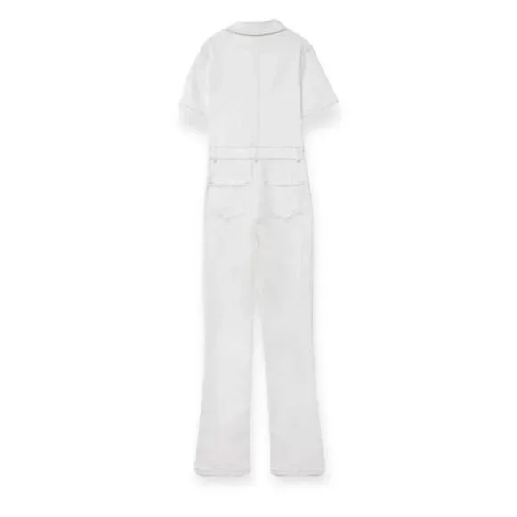 STRADIVARIUS | White | DENIM JUMPSUIT - Picture 3 of 10